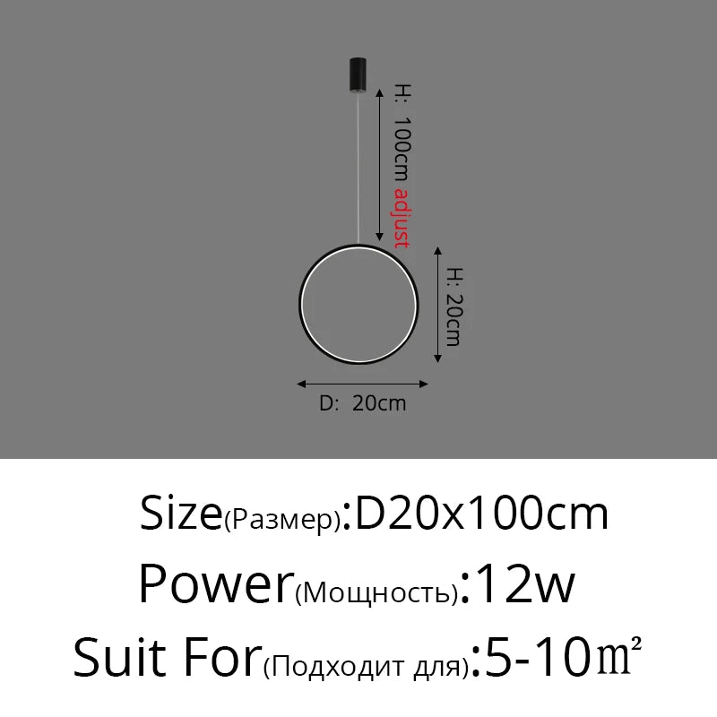 lustre led minimaliste style nordique luminaire d'intérieur suspendu