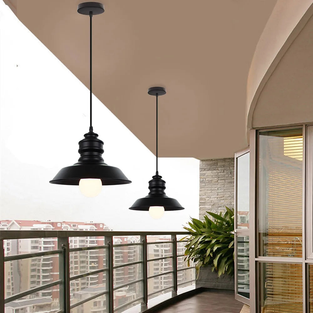 Rétro Loft Led E27 fer noir décoration lampes suspendues lampe suspendue pour chambre cuisine Restaurant salon éclairage intérieur - vue 4 sur 7