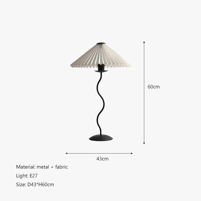 Abat-jour plssé, tssu or blanc et foncé, lampe de chevet, lampe de
