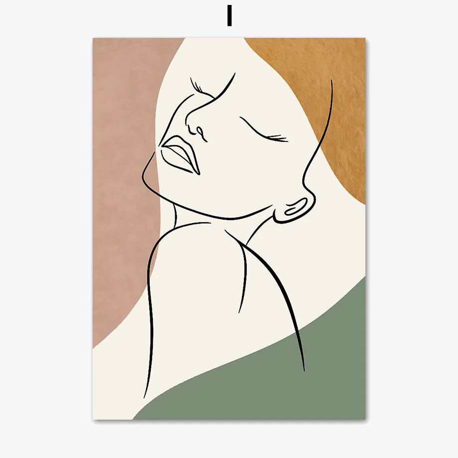 affiche abstraite cactus géométrique pour décoration murale boho