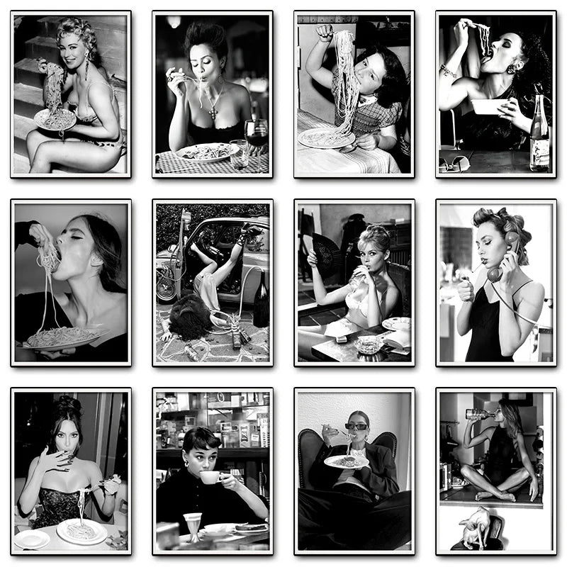 affiche-artistique-femmes-buvant-vin-et-mangeant-spaghettis-d-cor-mural-1.png