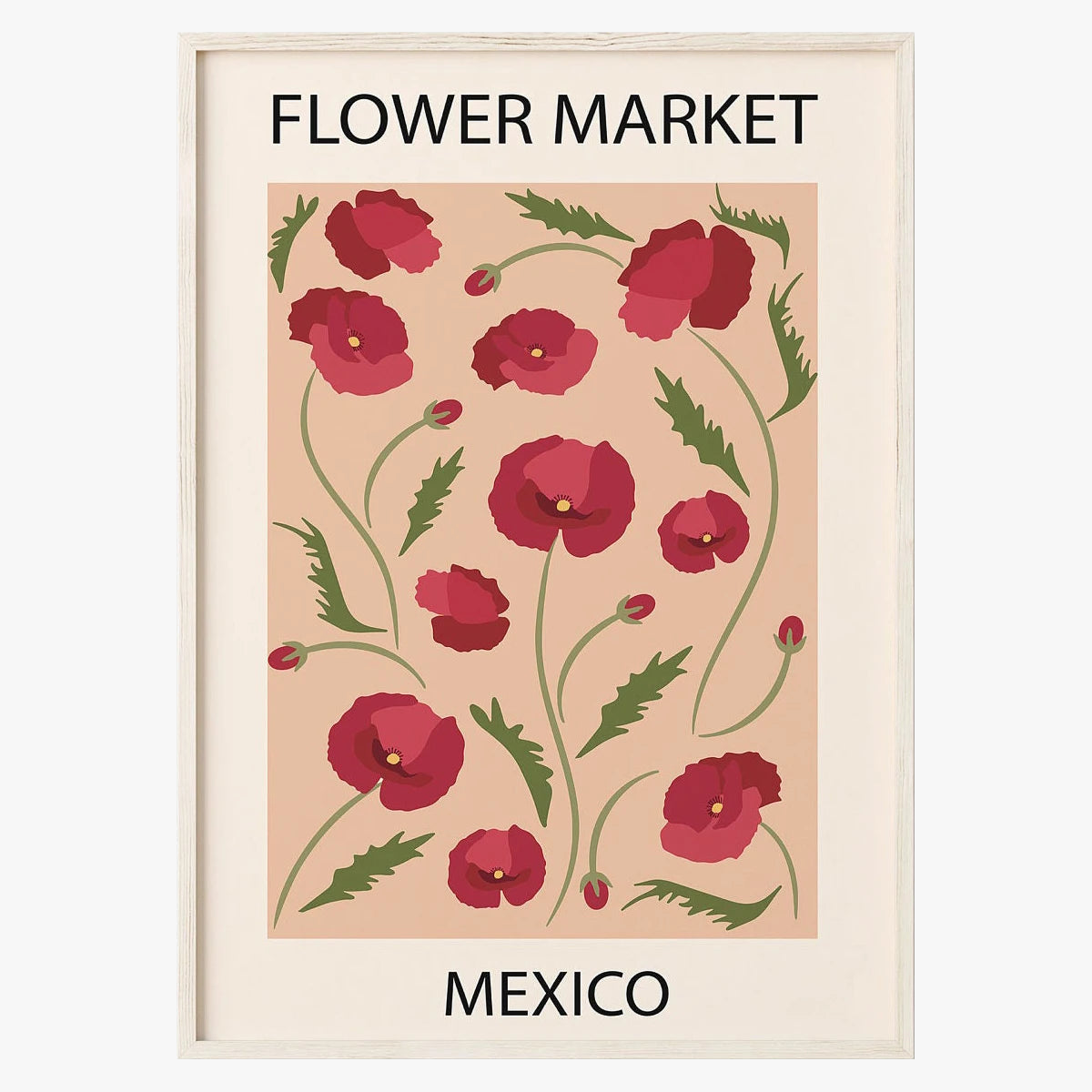 affiche de fleurs abstraction art nordique décoration murale moderne
