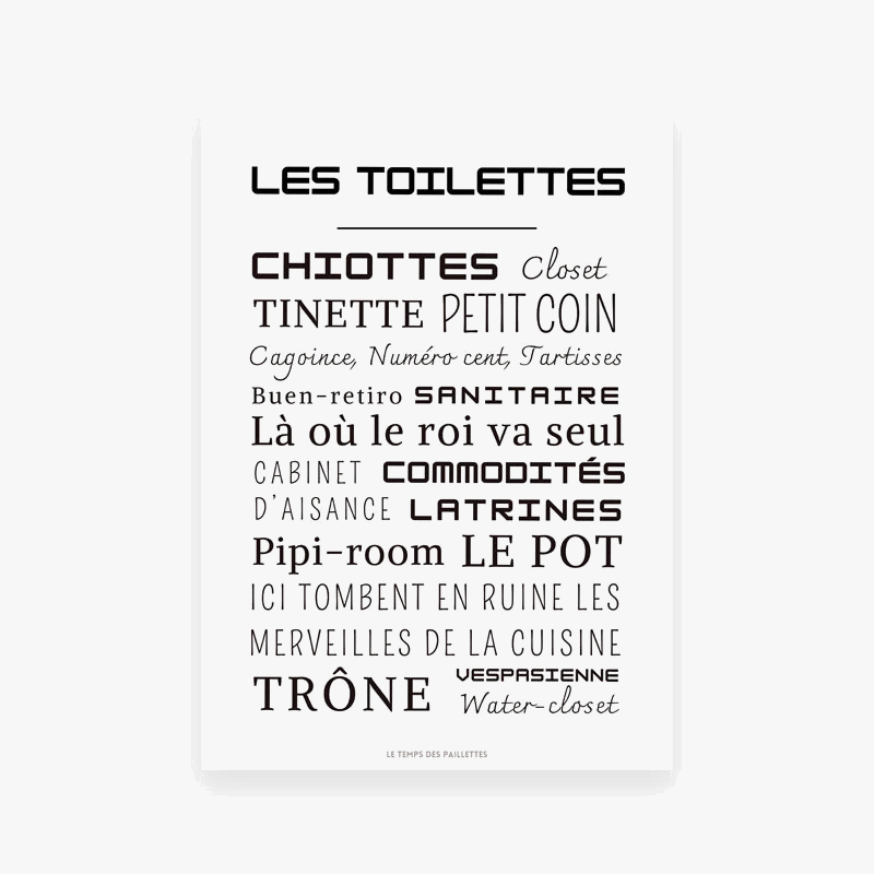 affiche minimaliste pour décoration de salle de bain et toilettes