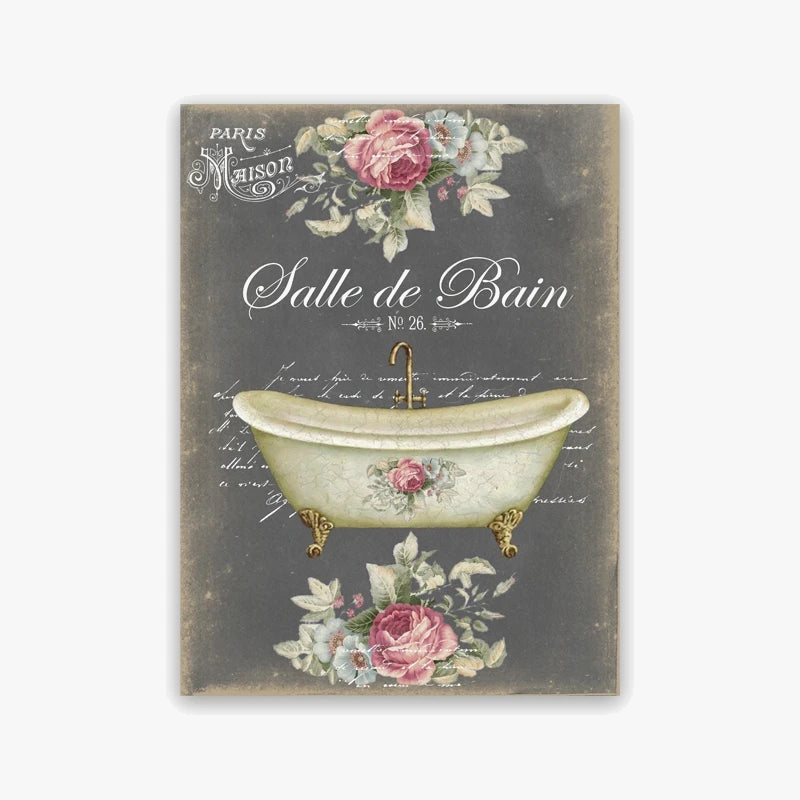 affiche minimaliste règles de salle de bains décor mural imprimé