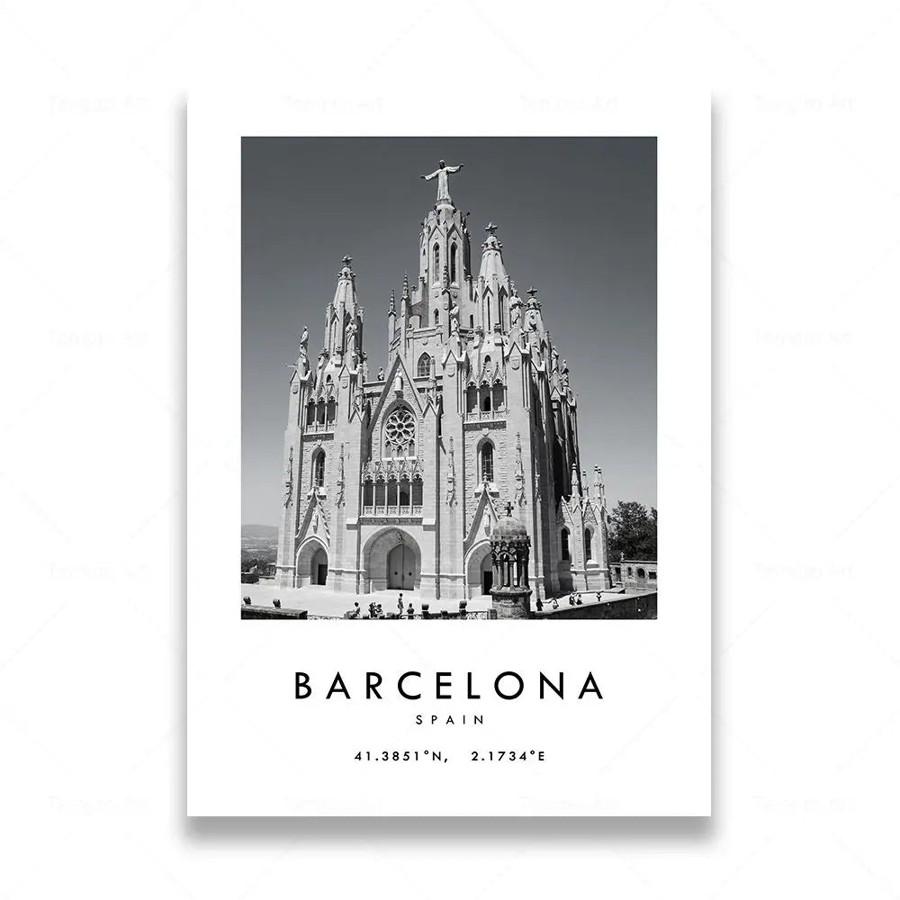 affiche photographie voyage en ville noir et blanc décoration artistique