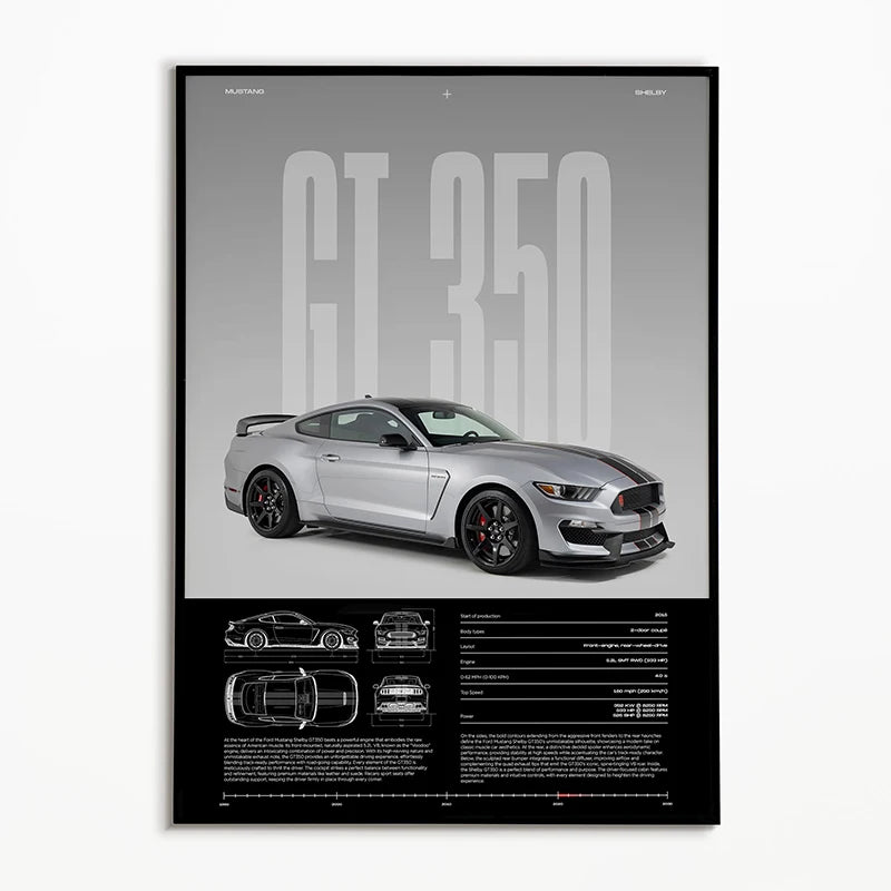affiches de voitures classiques en noir et blanc pour décoration murale