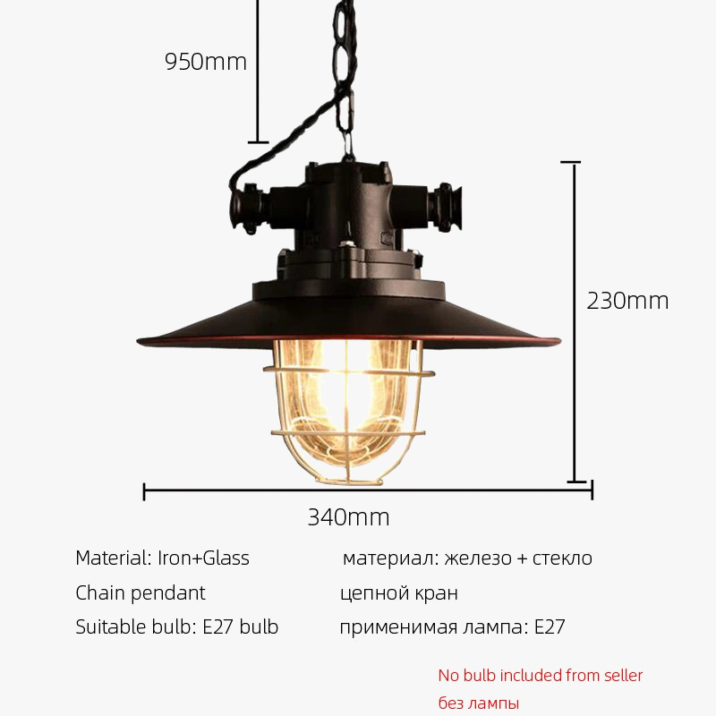 Américain rétro Loft suspension Vintage lustre fer café Pub étude bureau Restaurant salle à manger cuisine éclairage lampes