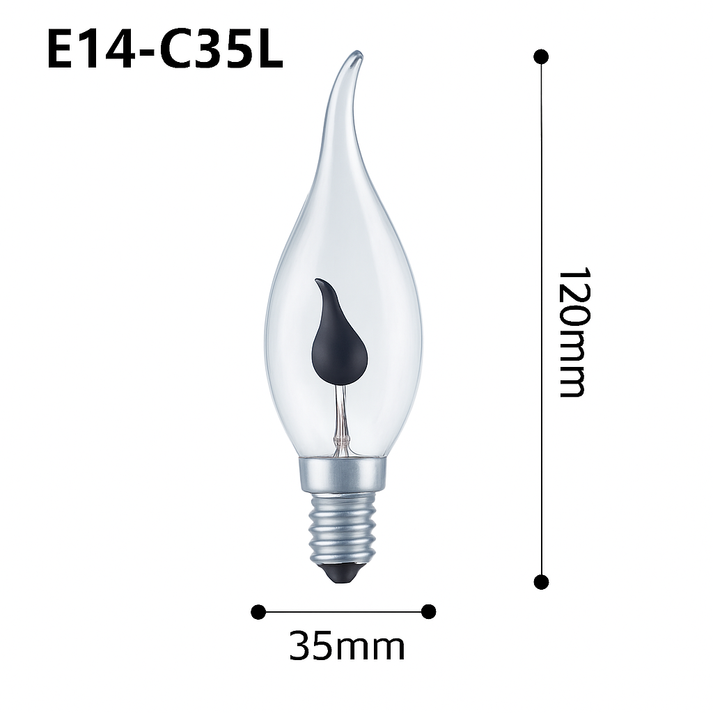 Ampoule E14 à LED de 3W en forme de flamme