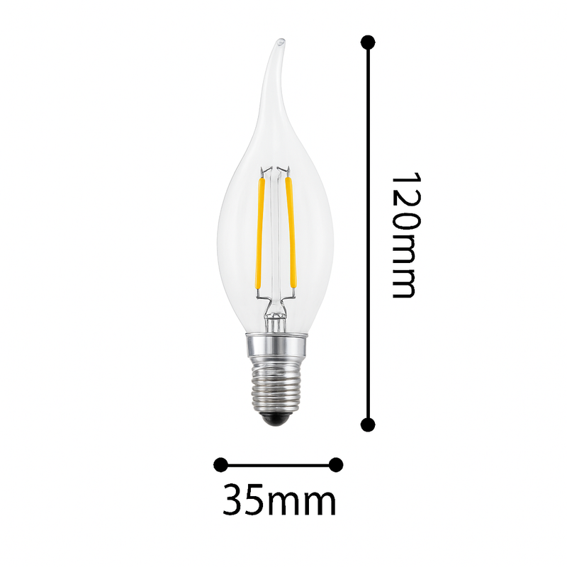 Ampoule E14 à LED à incandescence filament en forme de flamme Edison