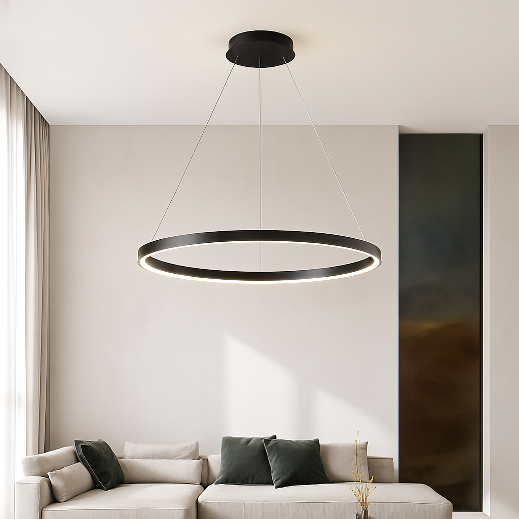 anneau LED lumière luminaire suspendu décor minimaliste