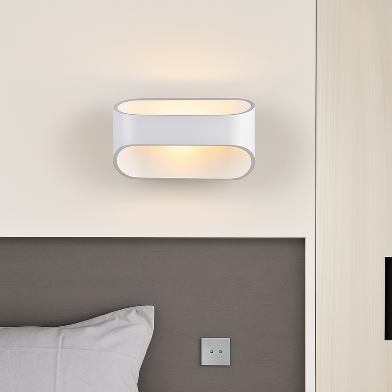 Applique design LED en aluminium blanc Sconce