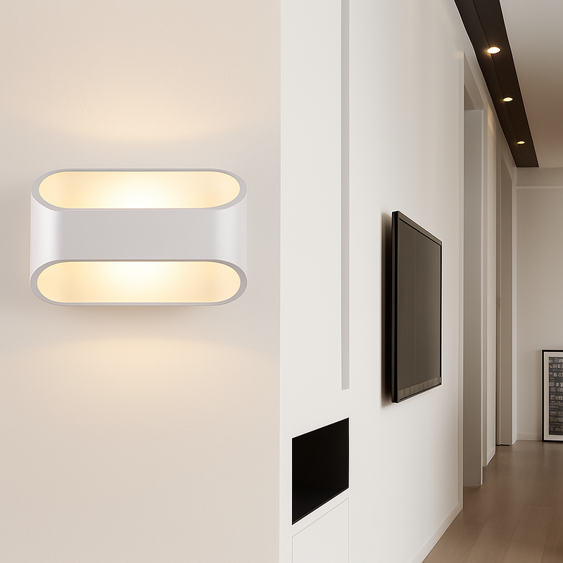 Applique design LED en aluminium blanc Sconce