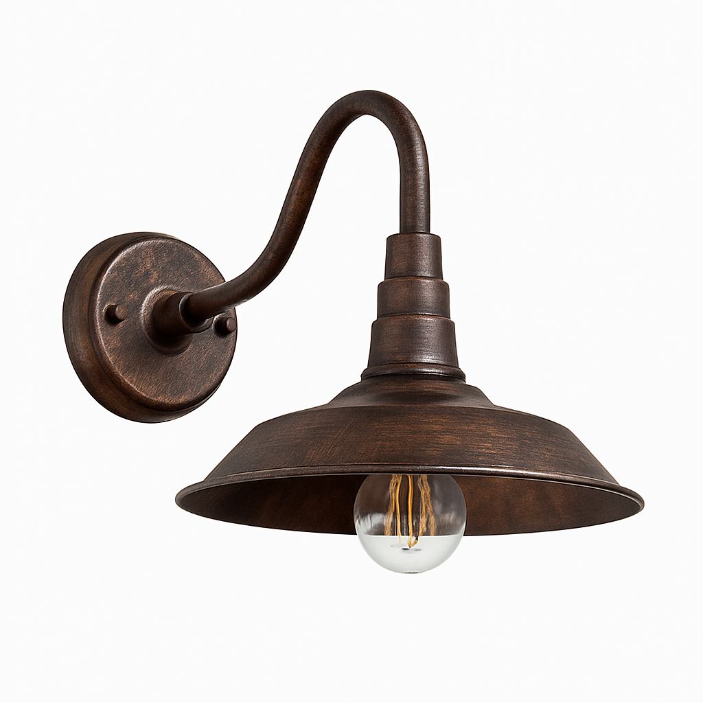 Applique extérieur LED vintage rustique (noir ou marron) - vue 4 sur 5