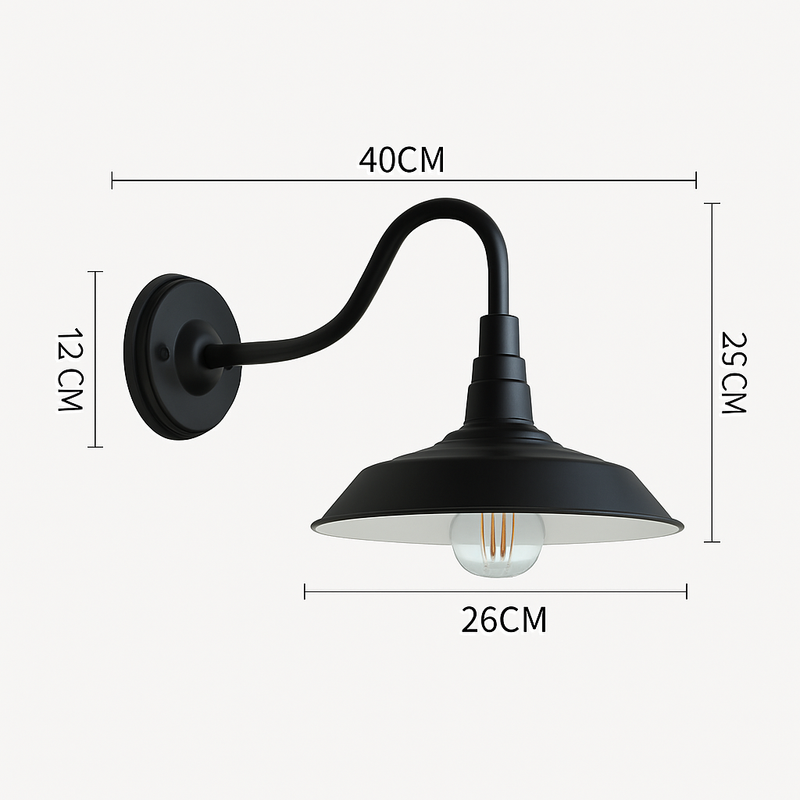 Applique extérieur LED vintage rustique (noir ou marron)