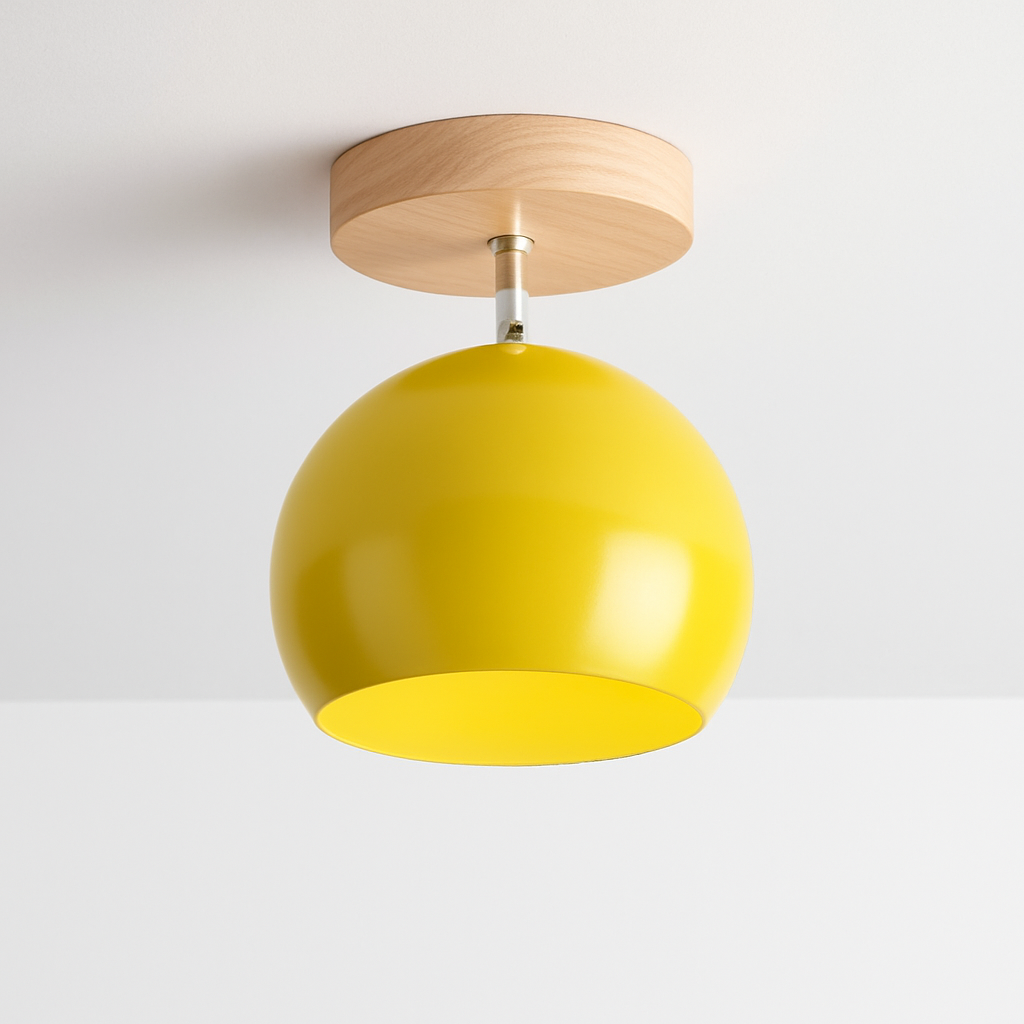 Applique LED en bois et boule en métal de couleur ajustable - vue 4 sur 9