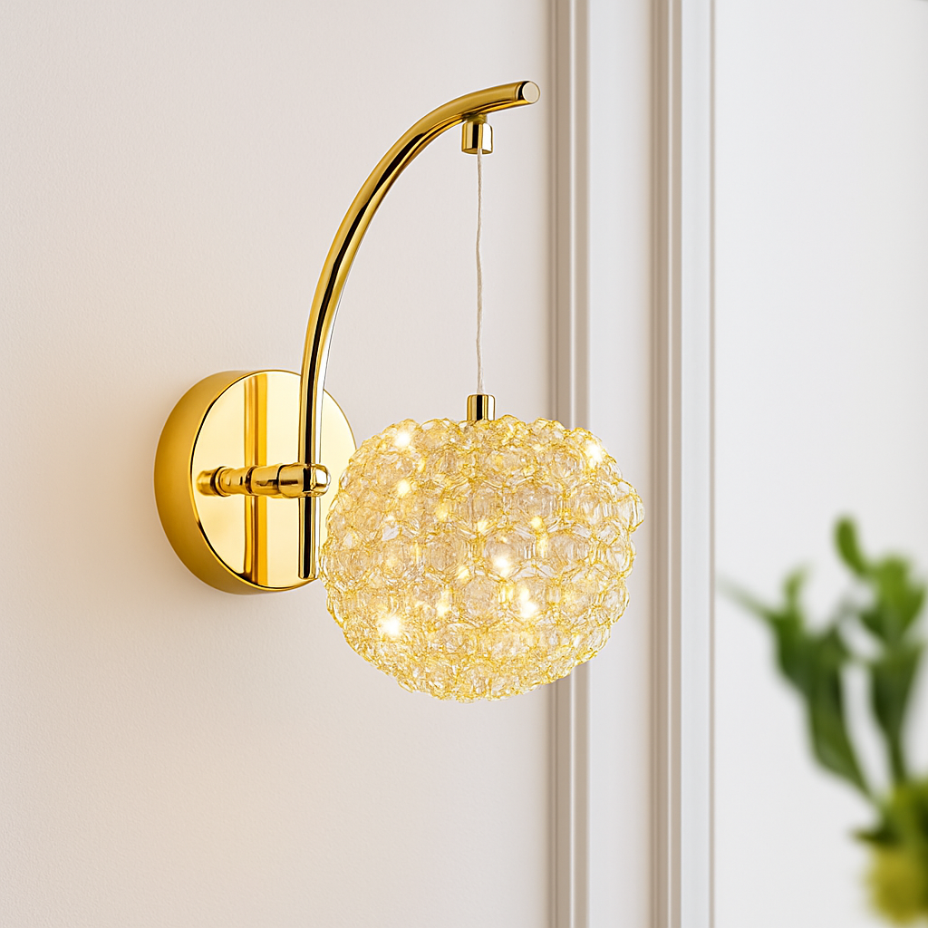 applique murale artistique en cristal de luxe style français pour intérieur élégant - vue 4 sur 8