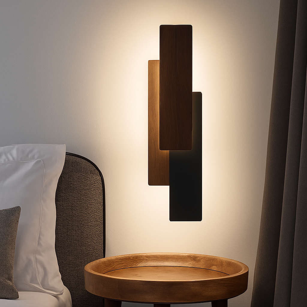 Applique murale bois noyer télécommandée - vue 5 sur 12