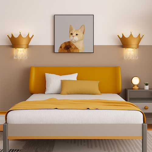 applique murale couronne créative en résine et cristal pour enfants - vue 5 sur 12