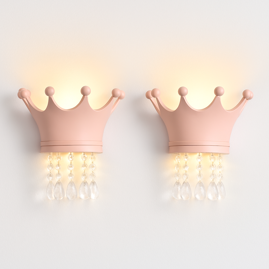 applique murale couronne créative en résine et cristal pour enfants - vue 10 sur 12