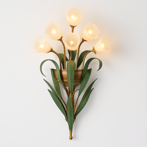 applique murale créative à fleurs et feuilles style pastoral européen