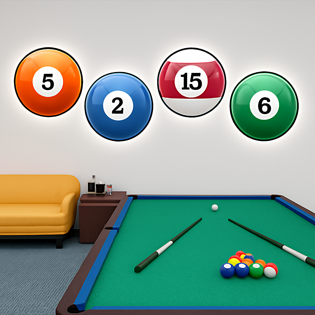 applique murale créative pour salle de billard et décoration intérieure - vue 5 sur 23