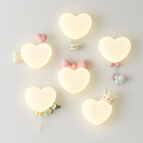 applique murale créatives pour enfants en forme de couronne et cœur - vue 2 sur 12