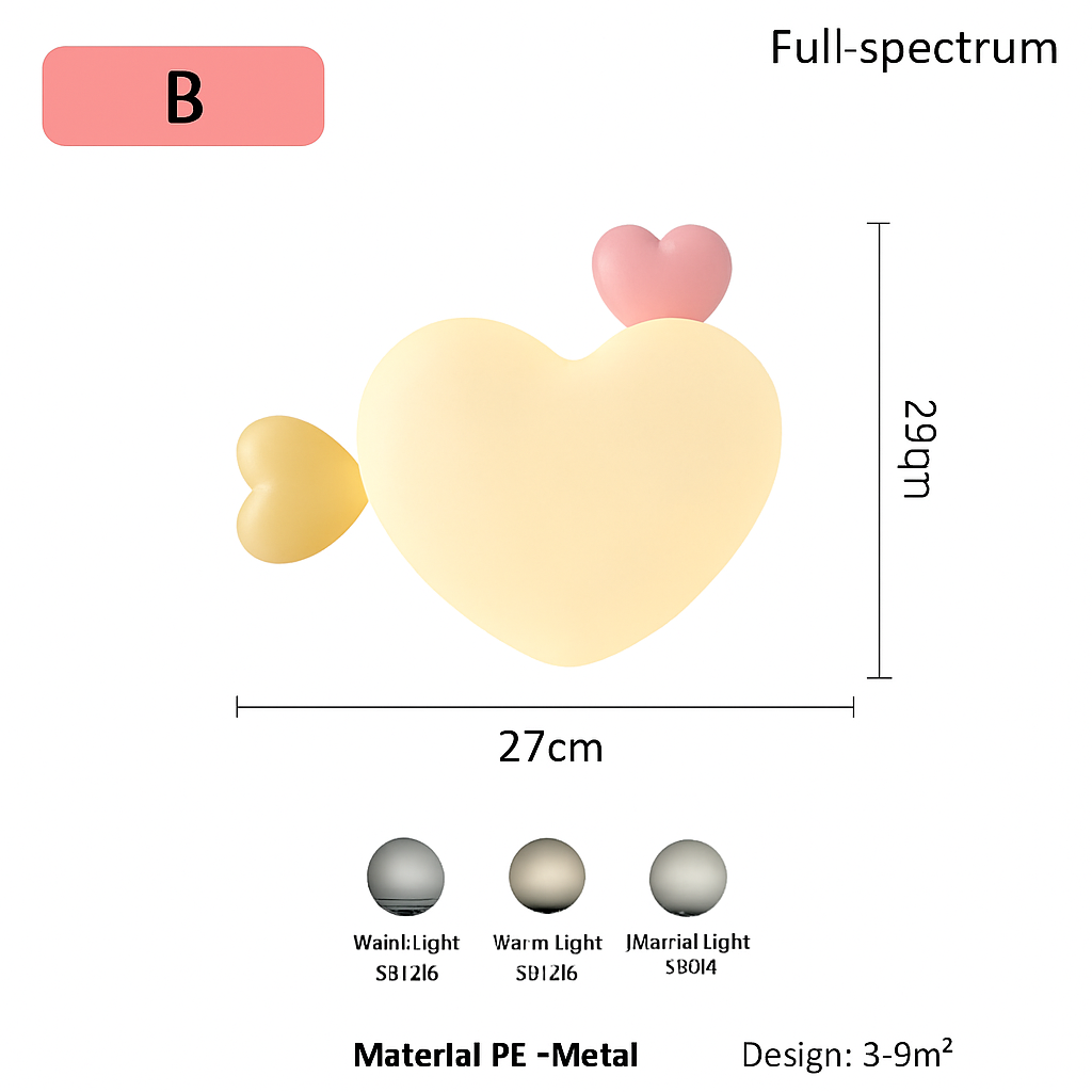 applique murale créatives pour enfants en forme de couronne et cœur