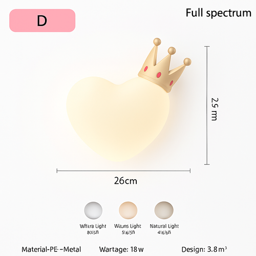 applique murale créatives pour enfants en forme de couronne et cœur - vue 11 sur 12