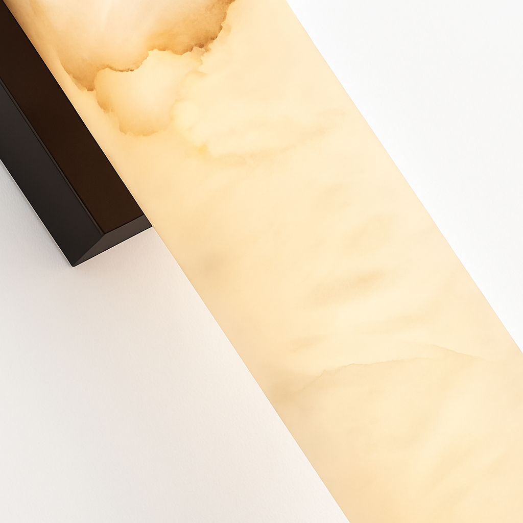 applique murale cylindrique en marbre naturel et laiton - vue 6 sur 12
