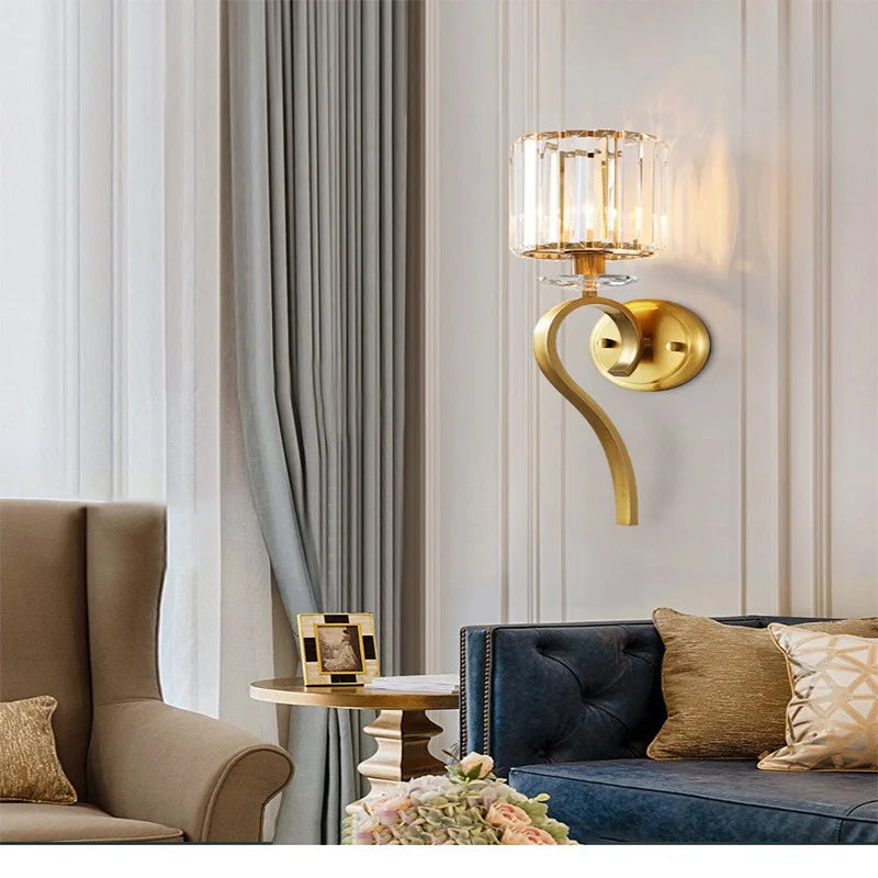 applique murale de luxe en cristal led pour décoration intérieure