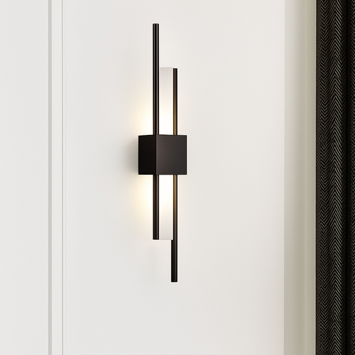 Applique murale design LED avec barre en métal doré Xeres