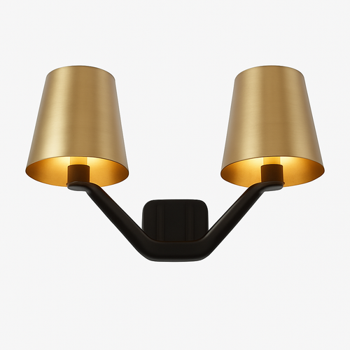 Applique murale design LED avec double abat-jour en métal doré Hotel