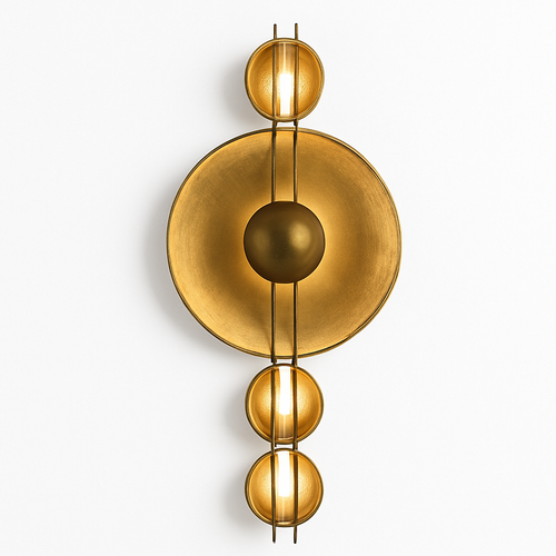 Applique murale design à LED avec plusieurs disques en métal doré Luxury - vue 3 sur 5