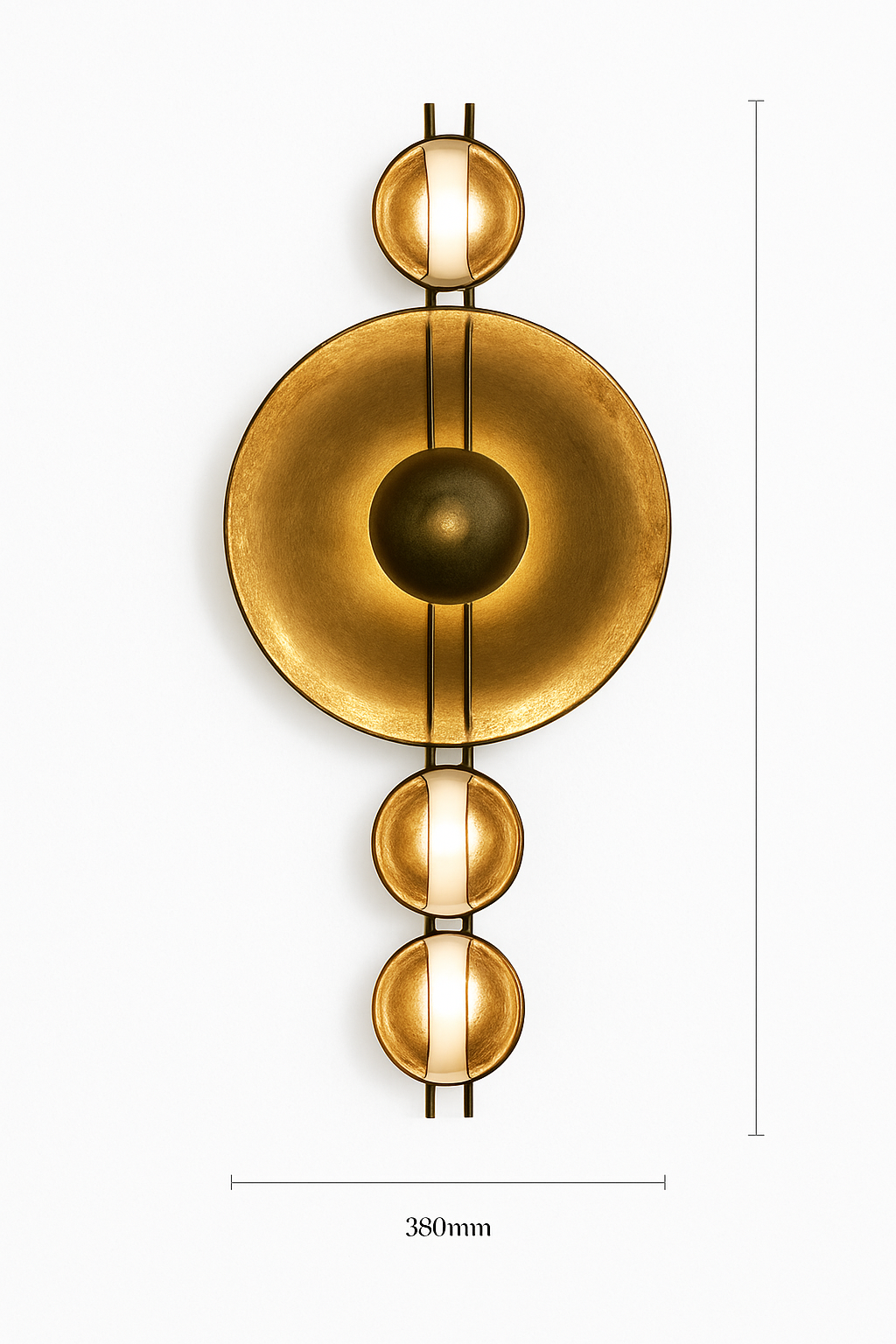 Applique murale design à LED avec plusieurs disques en métal doré Luxury - vue 5 sur 5
