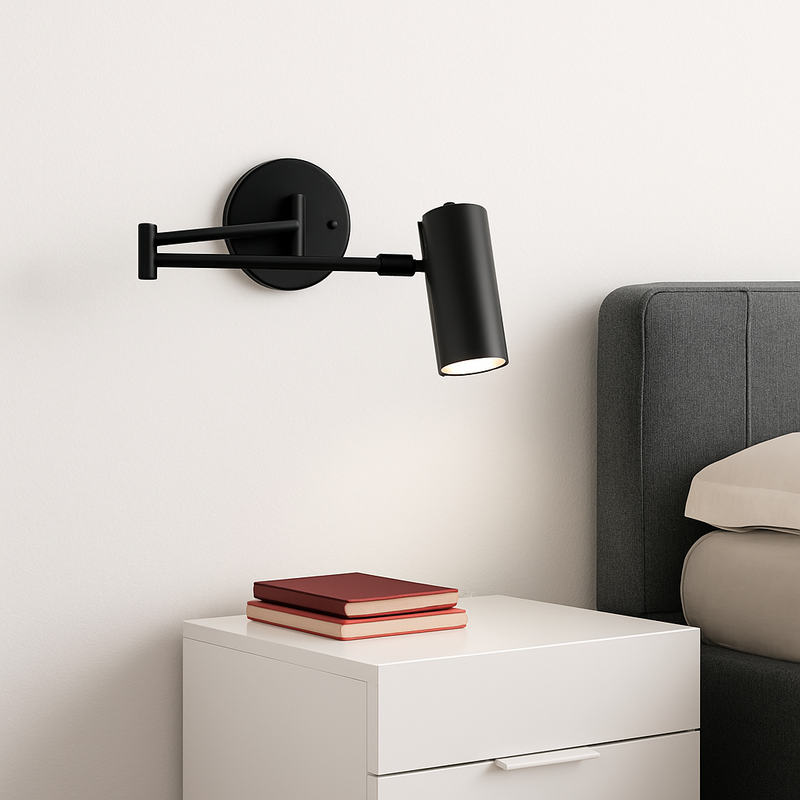 Applique murale design LED avec sport dirigeable en métal doré ou noir Light