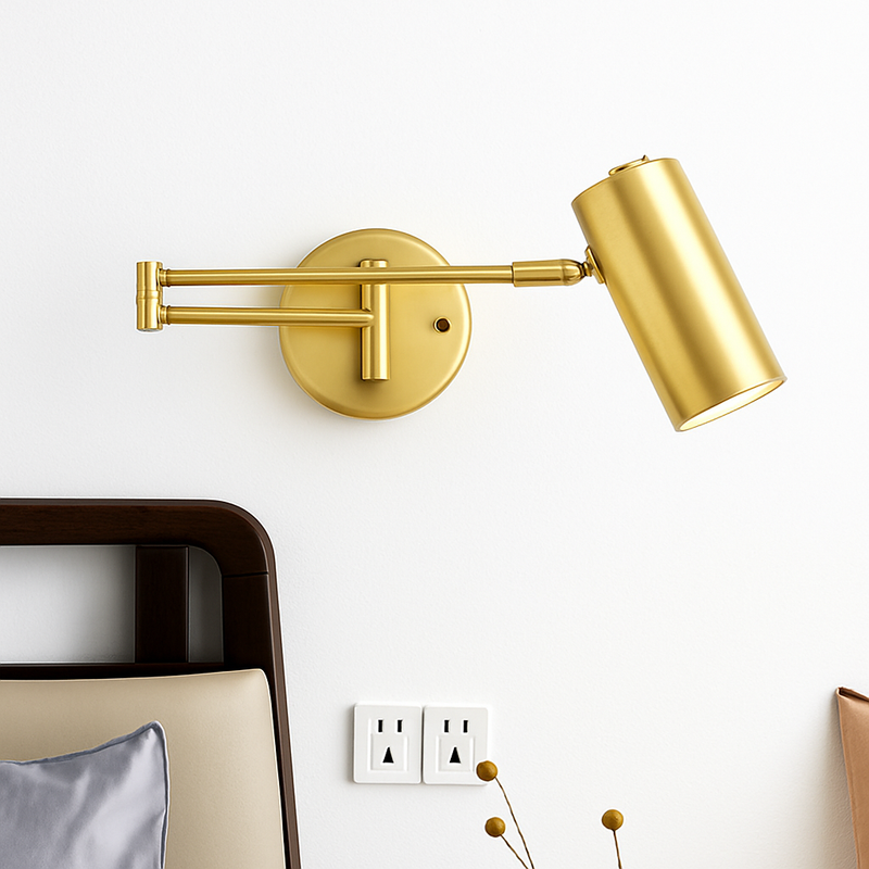 Applique murale design LED avec sport dirigeable en métal doré ou noir Light