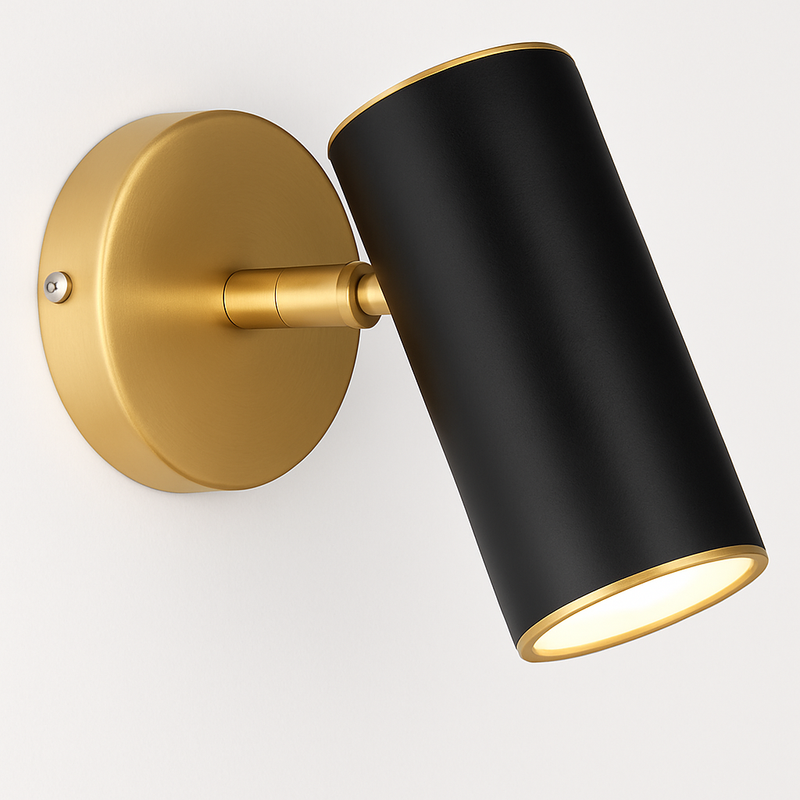 Applique murale design LED avec sport dirigeable en métal doré ou noir Light
