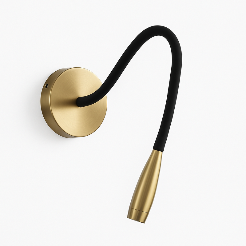 Applique murale design LED avec tige ajustable noire