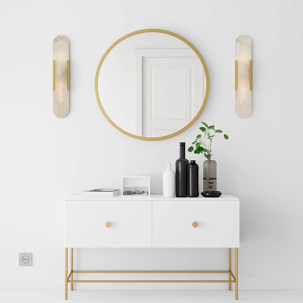 Applique murale design LED en marbre arrondi style Shining - vue 5 sur 8