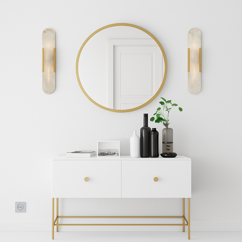 Applique murale design LED en marbre arrondi style Shining