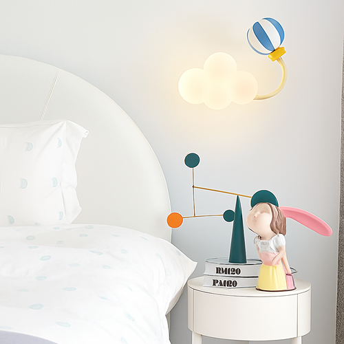 applique murale Dessin animé avion abat-jour étoile arc-en-ciel cerf-volant montgolfière nuage veilleuse enfants - vue 4 sur 12