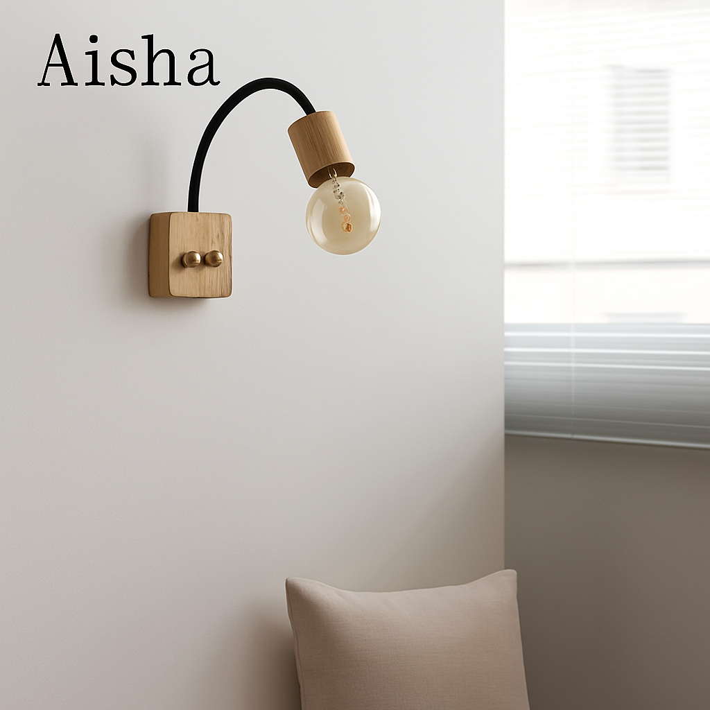 applique murale en bois japonais design nordique pour décoration intérieure - vue 6 sur 8
