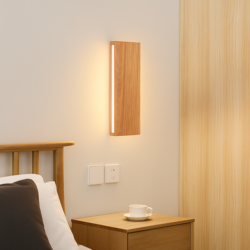 applique murale en bois massif pour éclairage intérieur décoratif - vue 3 sur 9