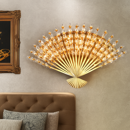 applique murale en cristal design éventail acier inoxydable pour intérieur - vue 4 sur 5