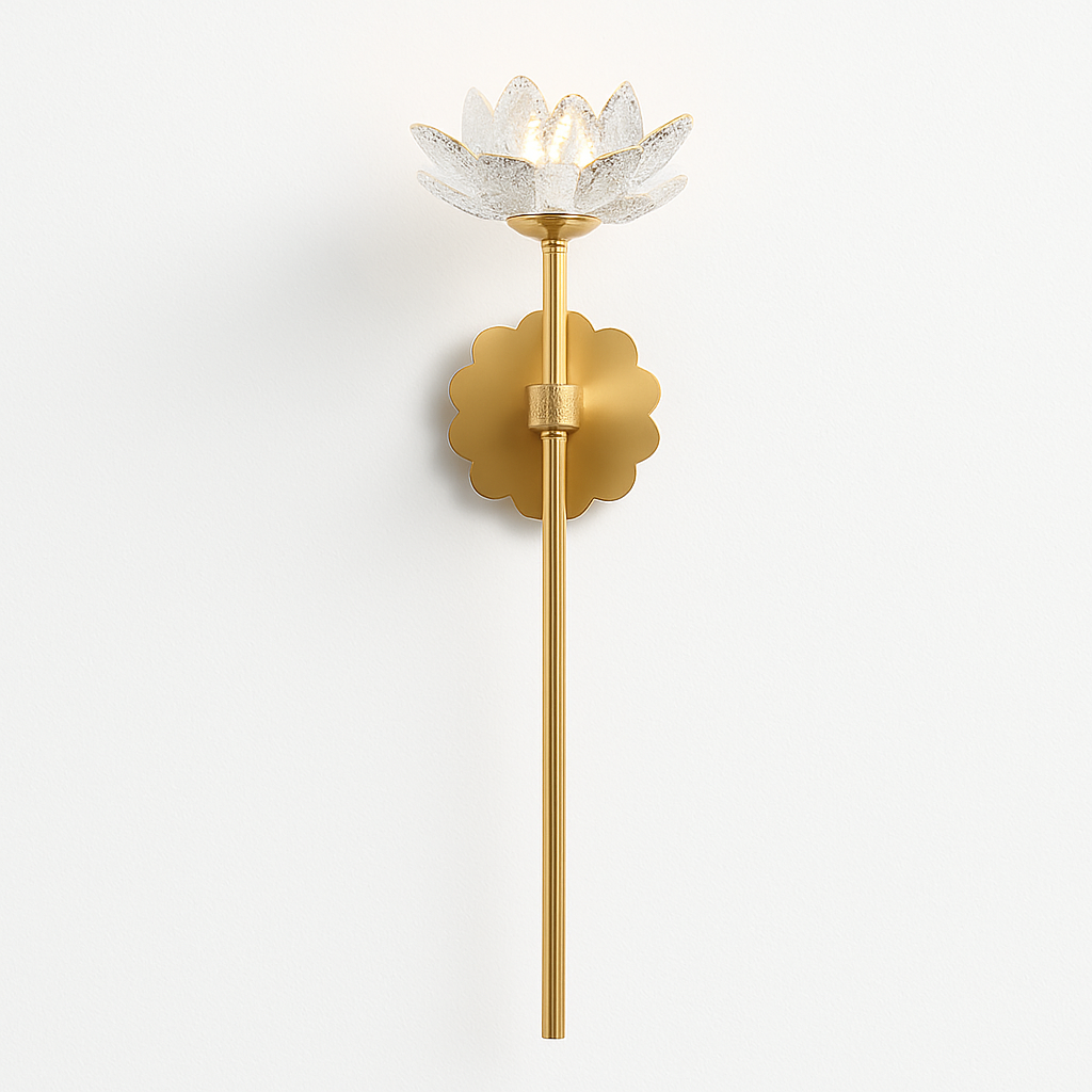 applique murale en cristal zen fleur de lotus vintage à led - vue 5 sur 8