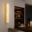 applique murale en cuivre design minimaliste avec lumière en cristal