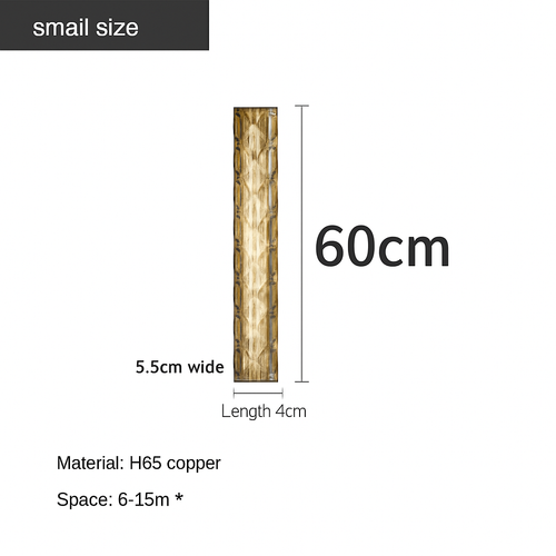 applique murale en cuivre design minimaliste avec lumière en cristal - vue 9 sur 8