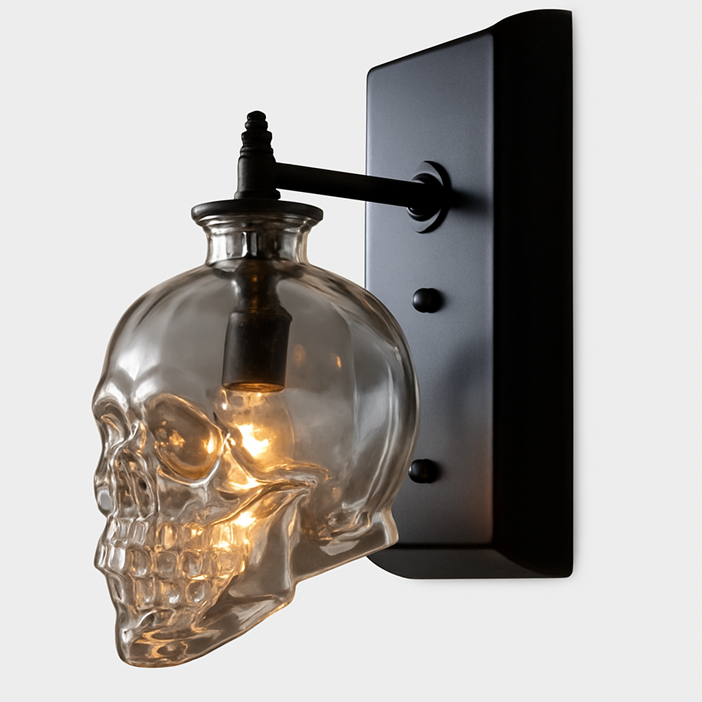 Applique murale en forme de tête de mort en verre Skull - vue 4 sur 4