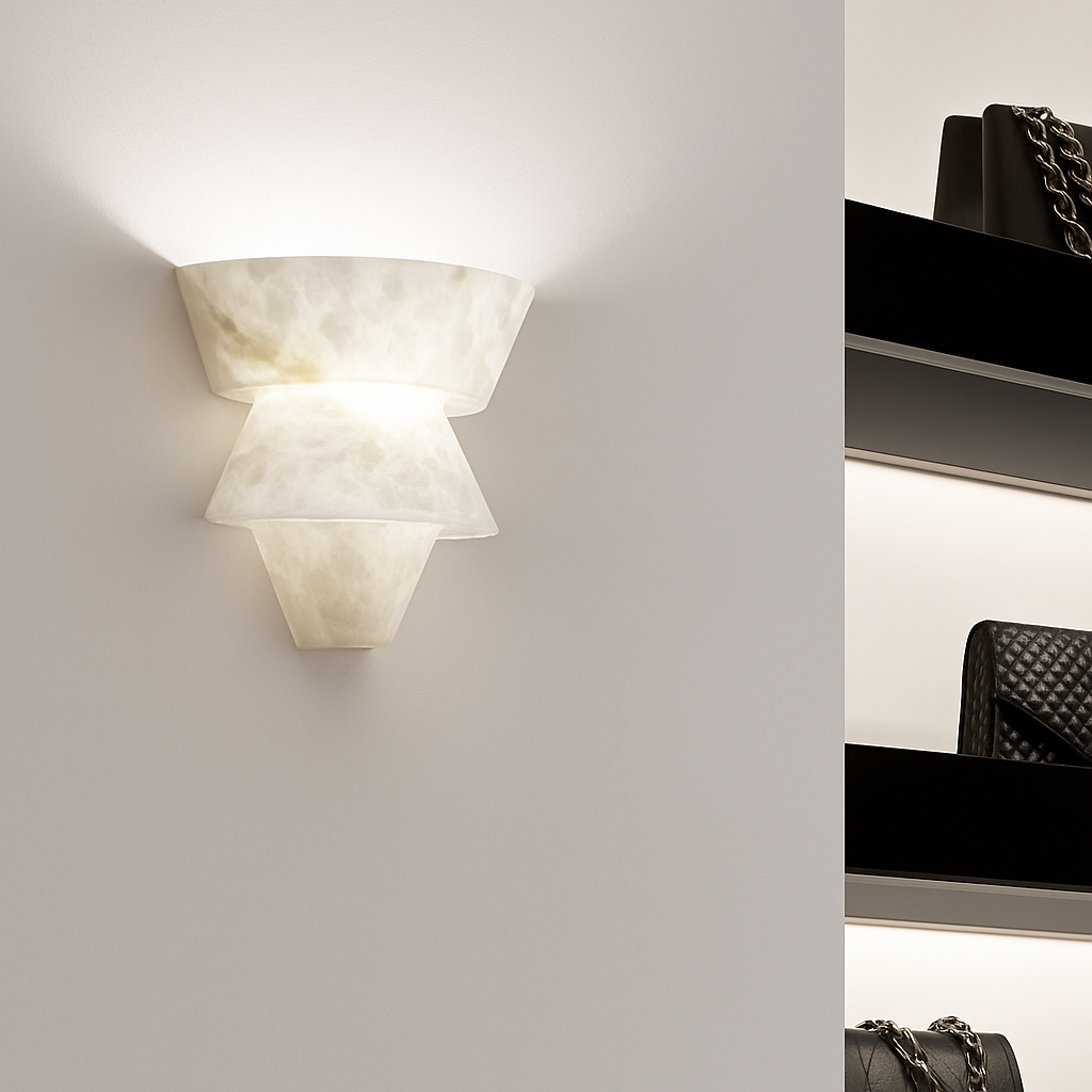 applique murale en marbre naturel design lumineux décoratif - vue 3 sur 8