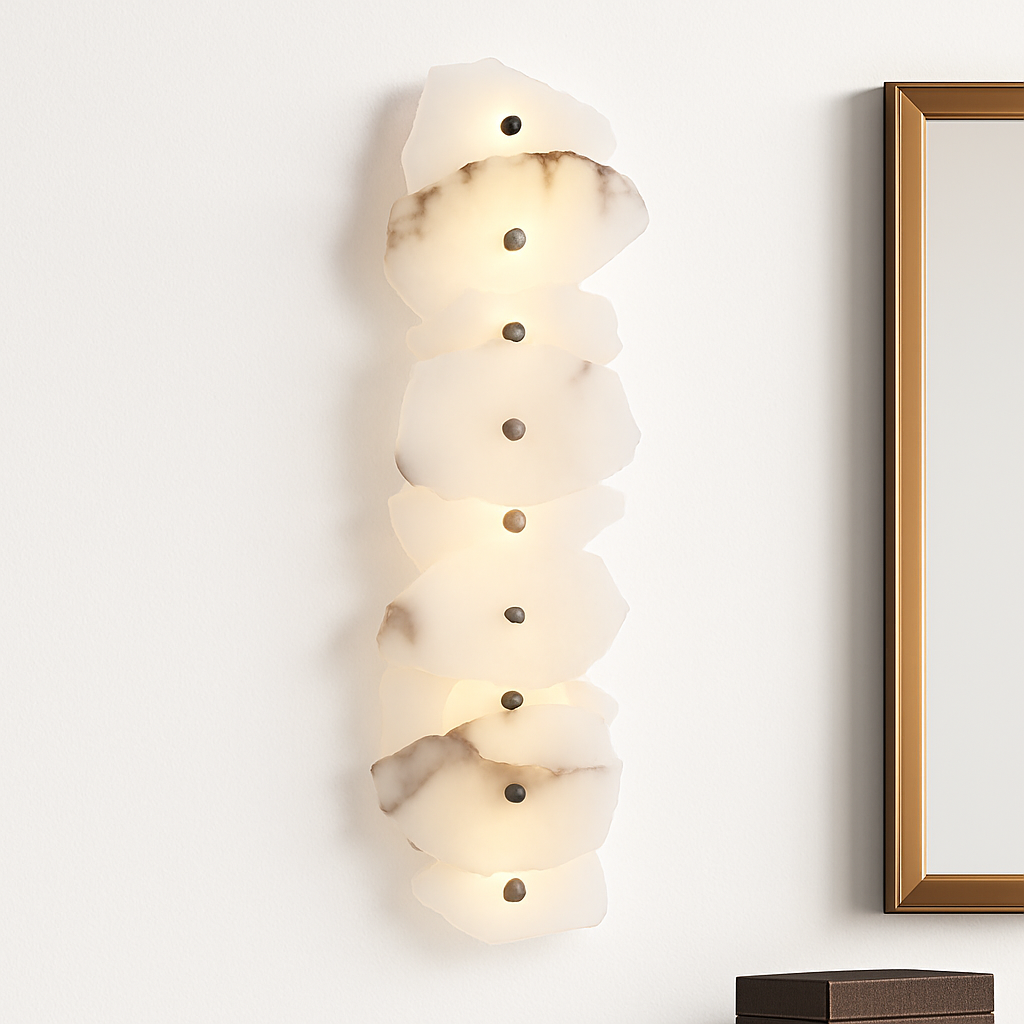 applique murale en marbre naturel et cuivre design moderne haut de gamme - vue 6 sur 12